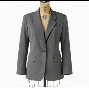 Express Gray Blazer with Notched Lapels and Structured Shoulders Size 13/14